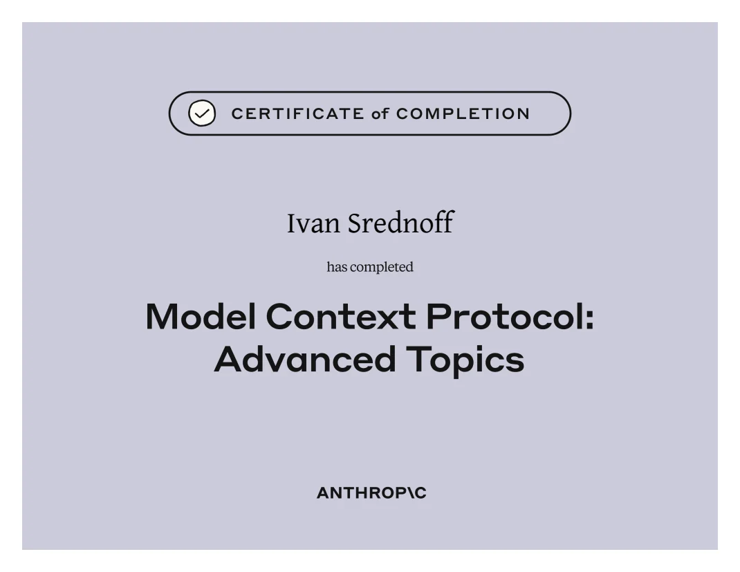 Model Context Protocol: Advanced Topics, Anthropic
